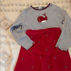 Gymboree Navy and Red Striped top and skirt